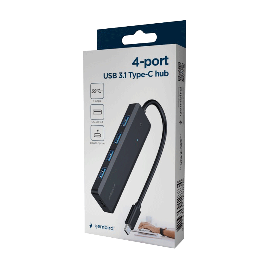 USB HUB GEMBIRD 4-port USB type-C hub 4X USB 3.1, UHB-CM-U3P4P-01 - Image 3