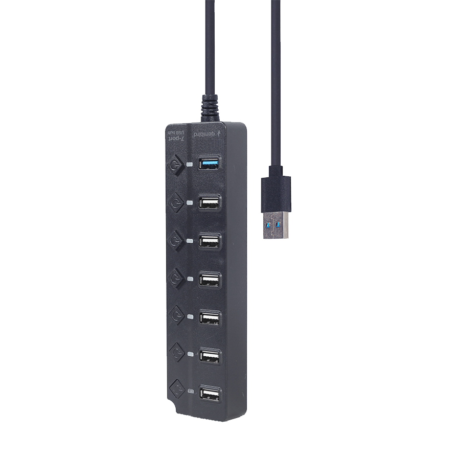 USB HUB 7-portni (1 x USB 3.1 + 6 x USB 2.0) sa prekidačima, crni UHB-U3P1U2P6P-01 - Image 3