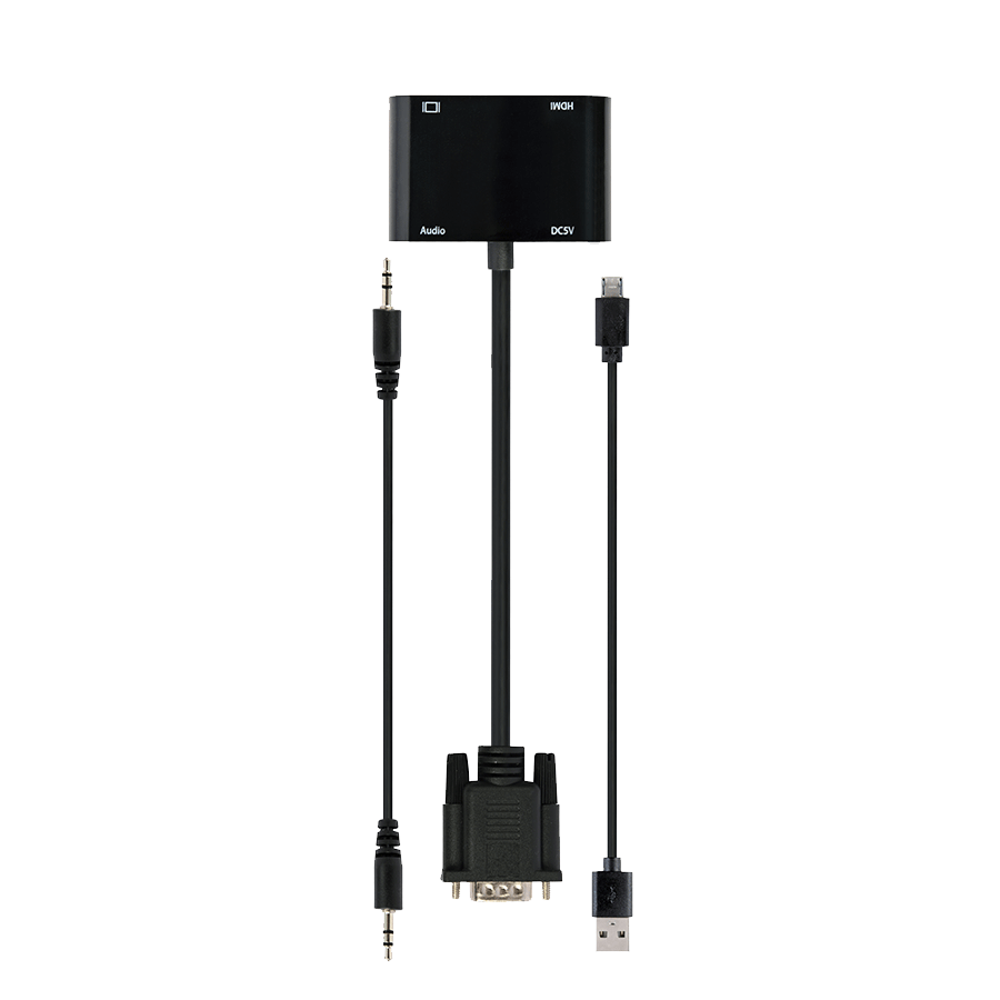 Video adapter VGA to HDMI + VGA adapter 0.15 m, black, GEMBIRD A-VGA-HDMI-02 - Image 4