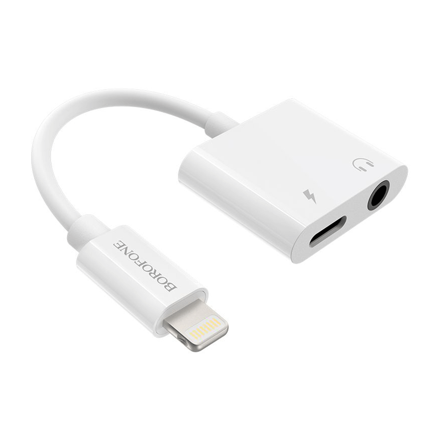 USB audio adapter iPhone/lightning to 3.5 BOROFONE BV12 Digital audio converter white