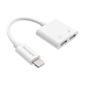 USB audio adapter Dual iPhone/lightning BOROFONE BV11 digital audio converter white