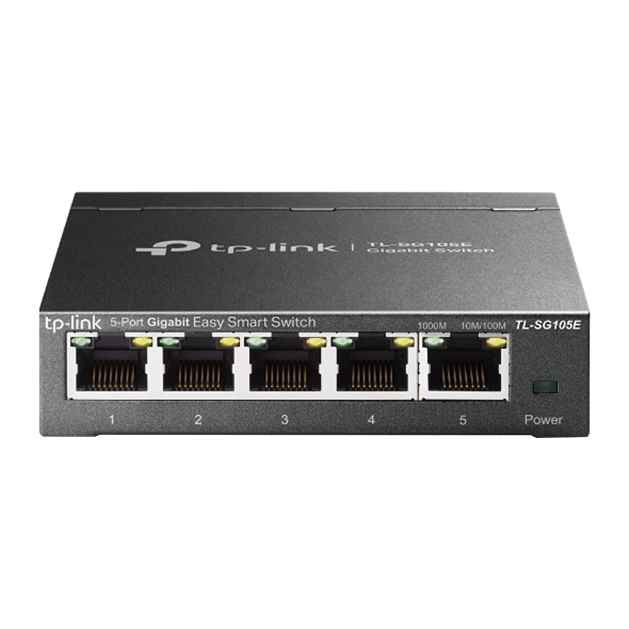 SWITCH TP-Link TL-SG105E 5-portni gigabitni Desktop Easy Smart, 5 10/100/1000Mbps RJ45 portova, MTU/Port/Tag-based VLAN, QoS, IGMP Snooping, Zelena te