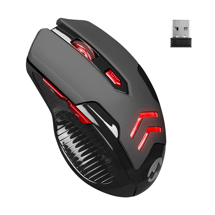 Miš wireless Everest SM-763 Red 6D 2400DPI 2.4Ghz Black Gaming Led Illuminated