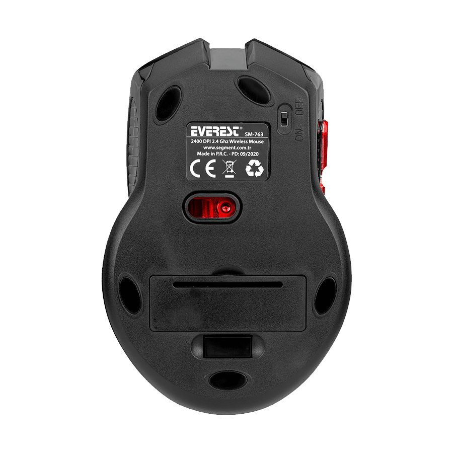 Miš wireless Everest SM-763 Red 6D 2400DPI 2.4Ghz Black Gaming Led Illuminated - Image 6