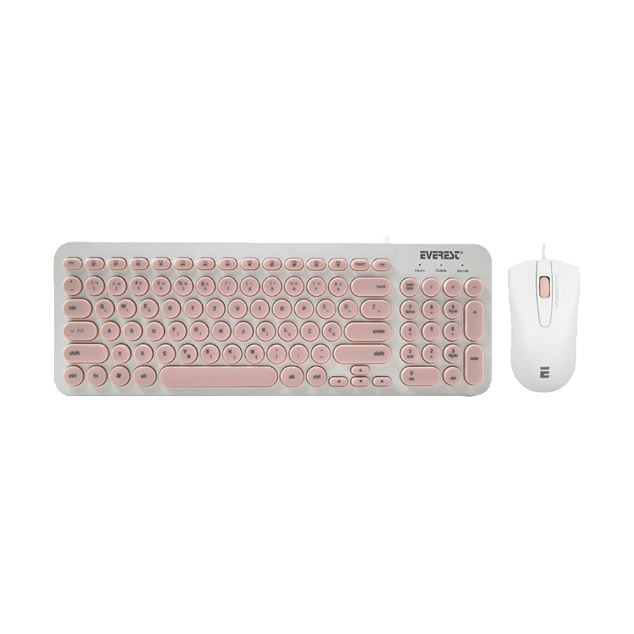 Tastatura + miš Everest KM-01K Pink , USB, BiH layout