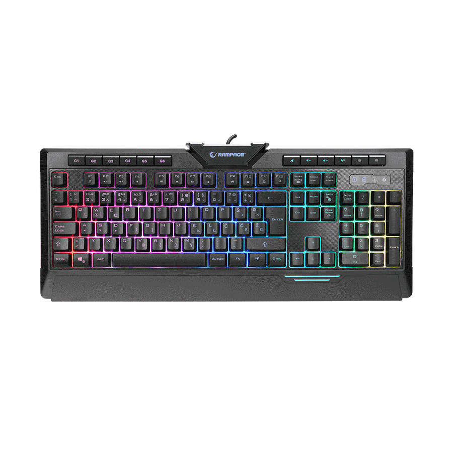 Tastatura gaming RAMPAGE RAPIDO PLUS Semi Mechanical Sound Sensitive BiH Layout Rainbow Backlit Macro programable - Image 2