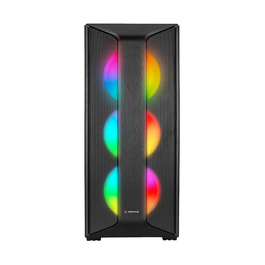 Kucište gaming RAMPAGE HYDRA V2 BLACK Tempered Glass Type-C+USB3.0 4*ARGB Infinity Fan+Hub E-ATX Exclusive Gaming - Image 2