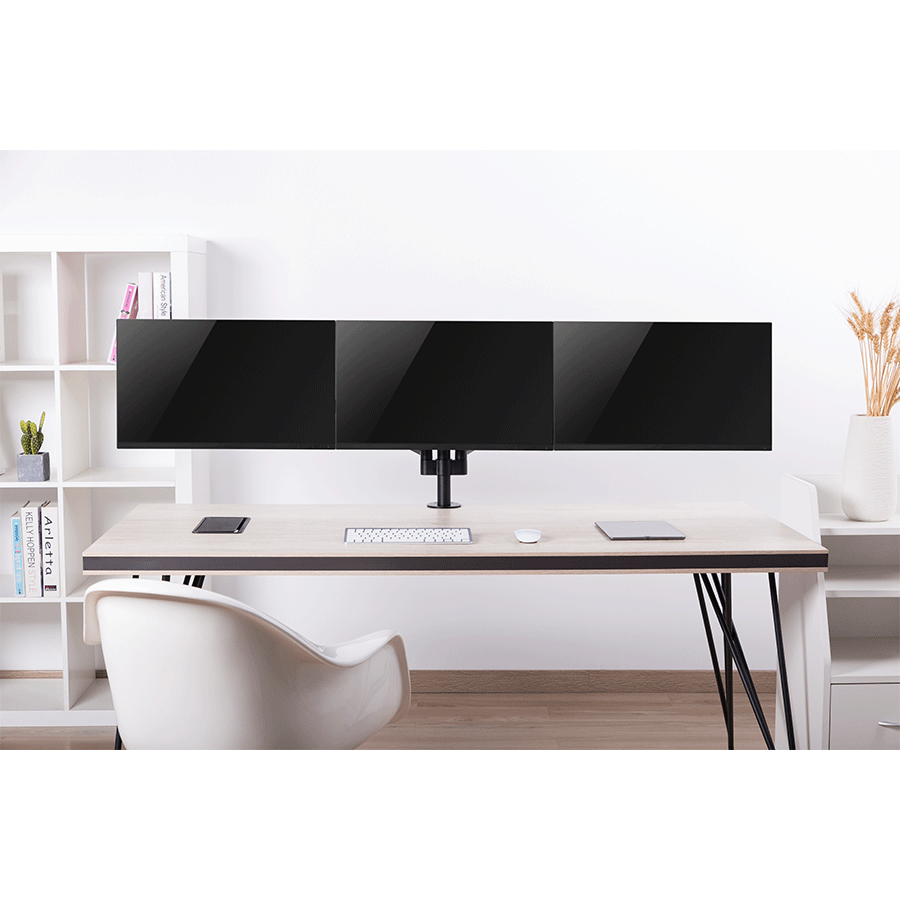 NOSAČ ZA TRI MONITORA GEMBIRD MA-DA3-01, montaža na stol, (full-motion), do 27”, up to 7 kg - Image 14