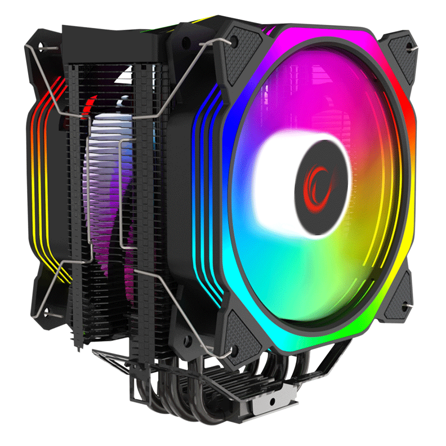CPU hladnjak RAMPAGE OCTAGON C60 Black 57CFM 1800RPM 2x12cm ARGB AM5/LGA1700 Compatible Air Cooled CPU Fan