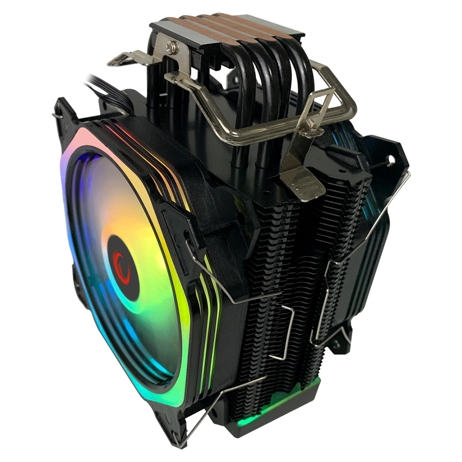CPU hladnjak RAMPAGE OCTAGON C60 Black 57CFM 1800RPM 2x12cm ARGB AM5/LGA1700 Compatible Air Cooled CPU Fan - Image 3