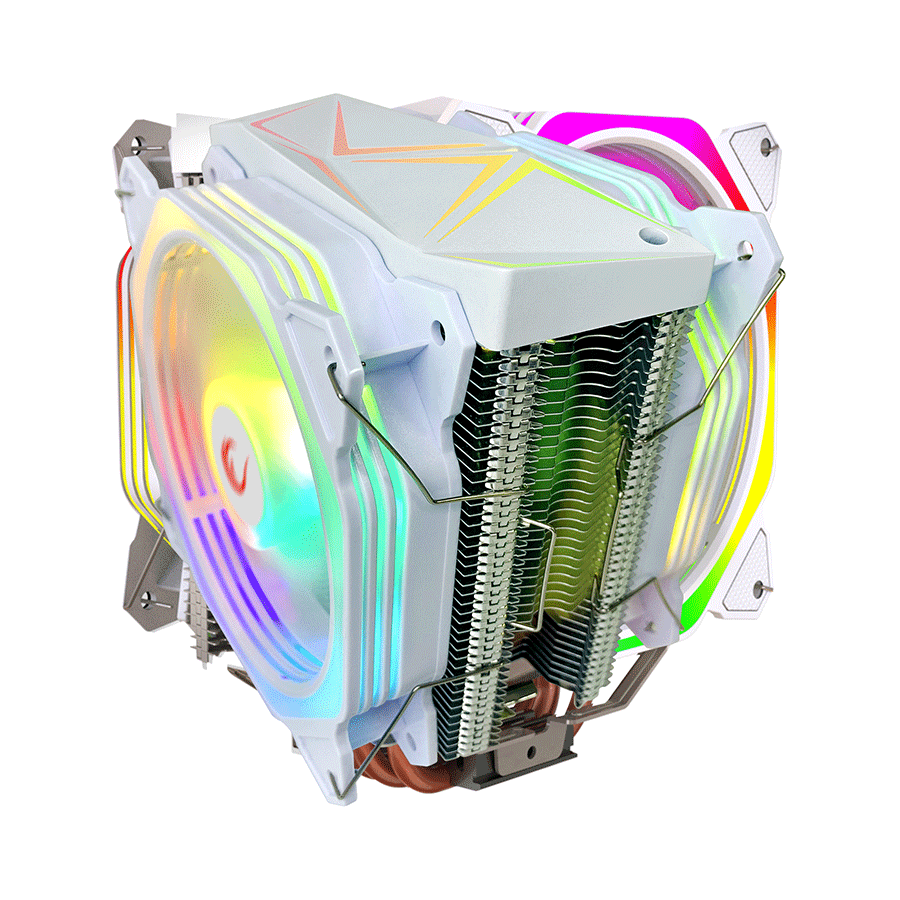CPU hladnjak RAMPAGE OCTAGON C60 White 57CFM 1800RPM 2x12cm ARGB AM5/LGA1700 Compatible Air Cooled CPU Fan - Image 2