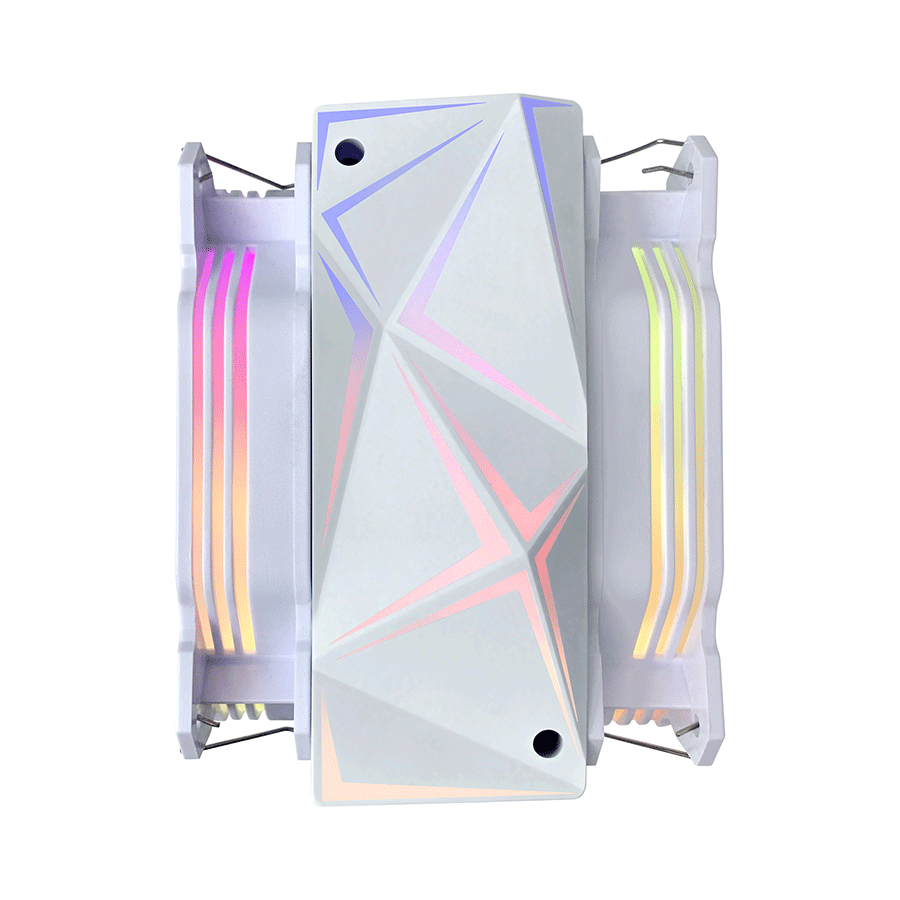 CPU hladnjak RAMPAGE OCTAGON C60 White 57CFM 1800RPM 2x12cm ARGB AM5/LGA1700 Compatible Air Cooled CPU Fan - Image 5