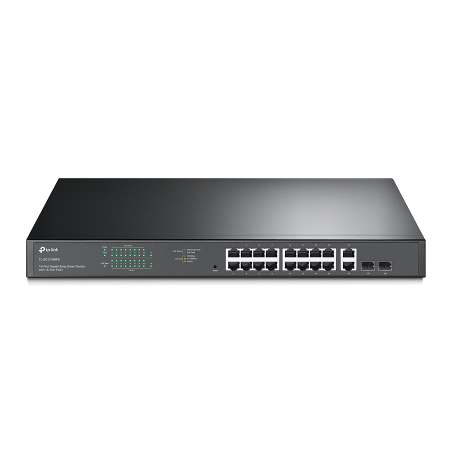 SWITCH TP-Link TL-SG1218MPE 16-Port Gigabit PoE+ Easy Smart Switch,16 Gigabit PoE+ RJ45 Ports,2 x SFP, 2× combo gigabit SFP slots,802.3at/af,250W PoE - Image 2