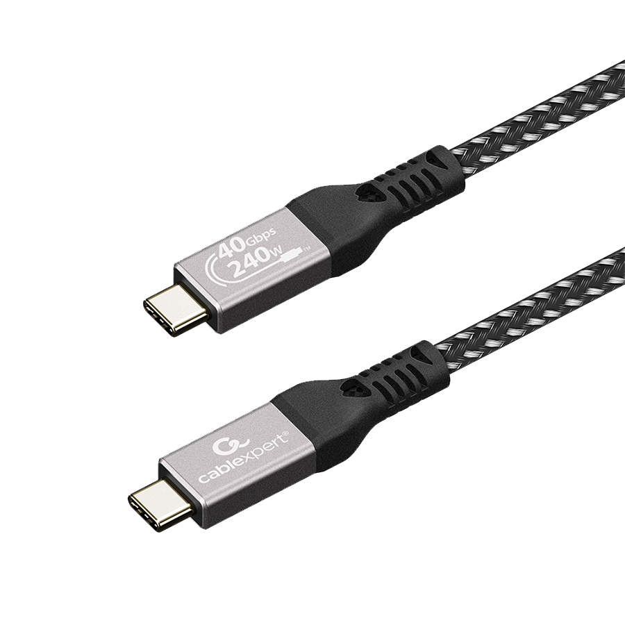 USB USB4 Gen 3x2 kabl 240W, 40 Gbps Type-C to Type-C Power Delivery (PD) charging & data cable, 1.5 m GEMBIRD CCBP-USB4-CMCM240-1.5M