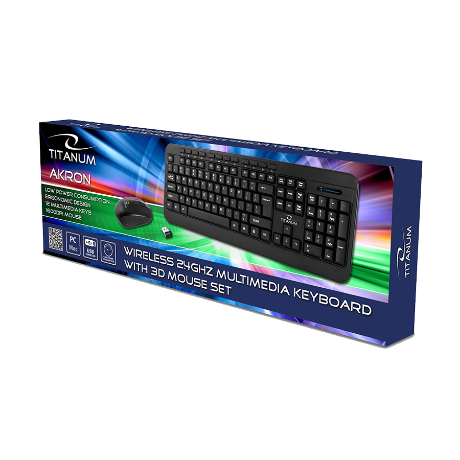 Tastatura i miš wireless 2,4GHz AKRON TITANUM TK109 - Image 3