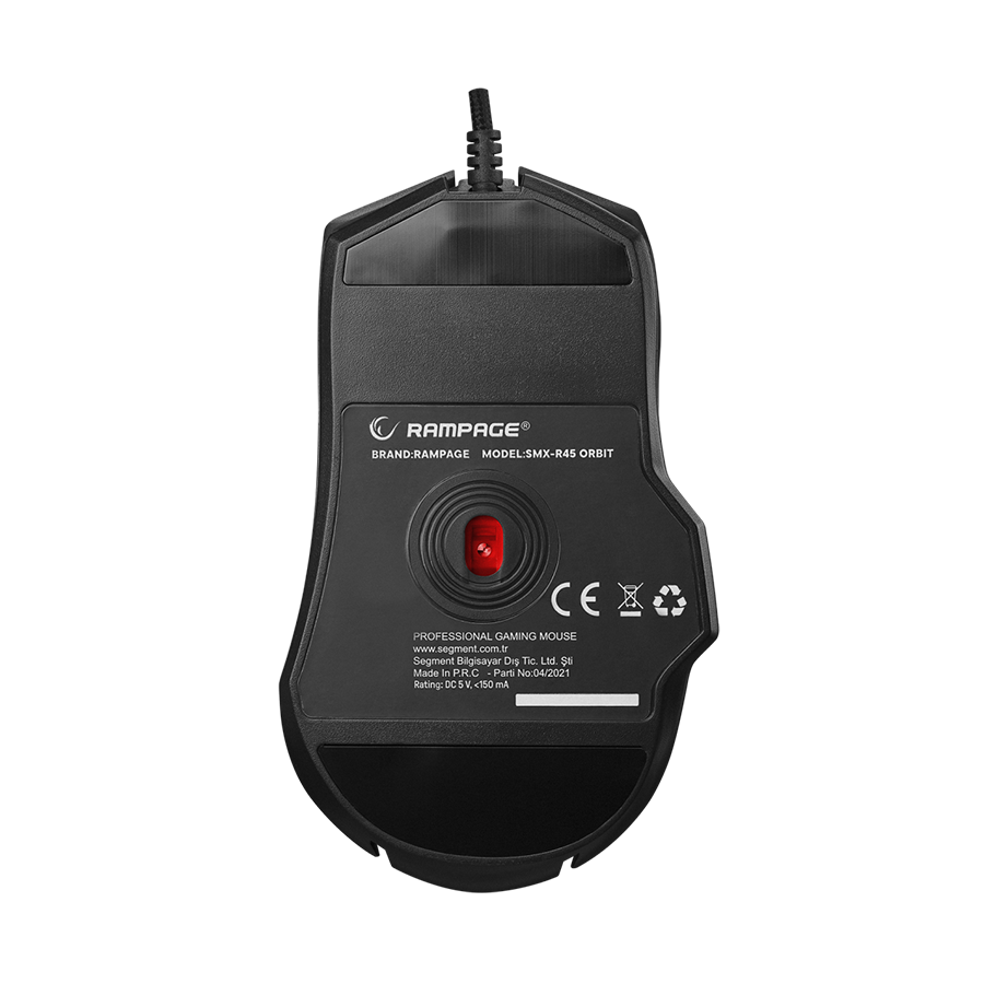 Miš gaming RAMPAGE SMX-R45 ORBIT Black. Wired 6400dpi, Huano S, 7D RGB Illuminated USB Professional Gaming Mouse - Image 7