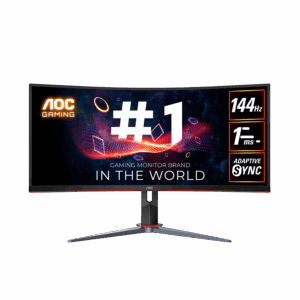 MONITOR AOC 34'' Gaming CU34G2XP 34” Curved VA, 21:9, 3440x1440, 180Hz, 1ms, 430 cd/m2, 4000:1, HDMI, DP, PbP, PiP, Ergonomic, Black-Red, VESA 3y