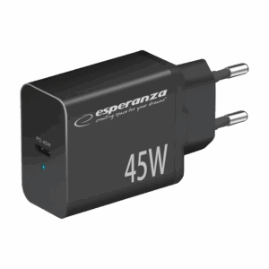 USB punjač Type-C ESPERANZA QUICK POWER CHARGER 45W USB-C PD 45W BLACK, EZC108K