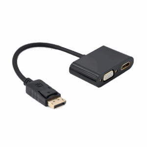 GEMBIRD Display port male to HDMI female + VGA female adapter black A-DPM-HDMIFVGAF-01