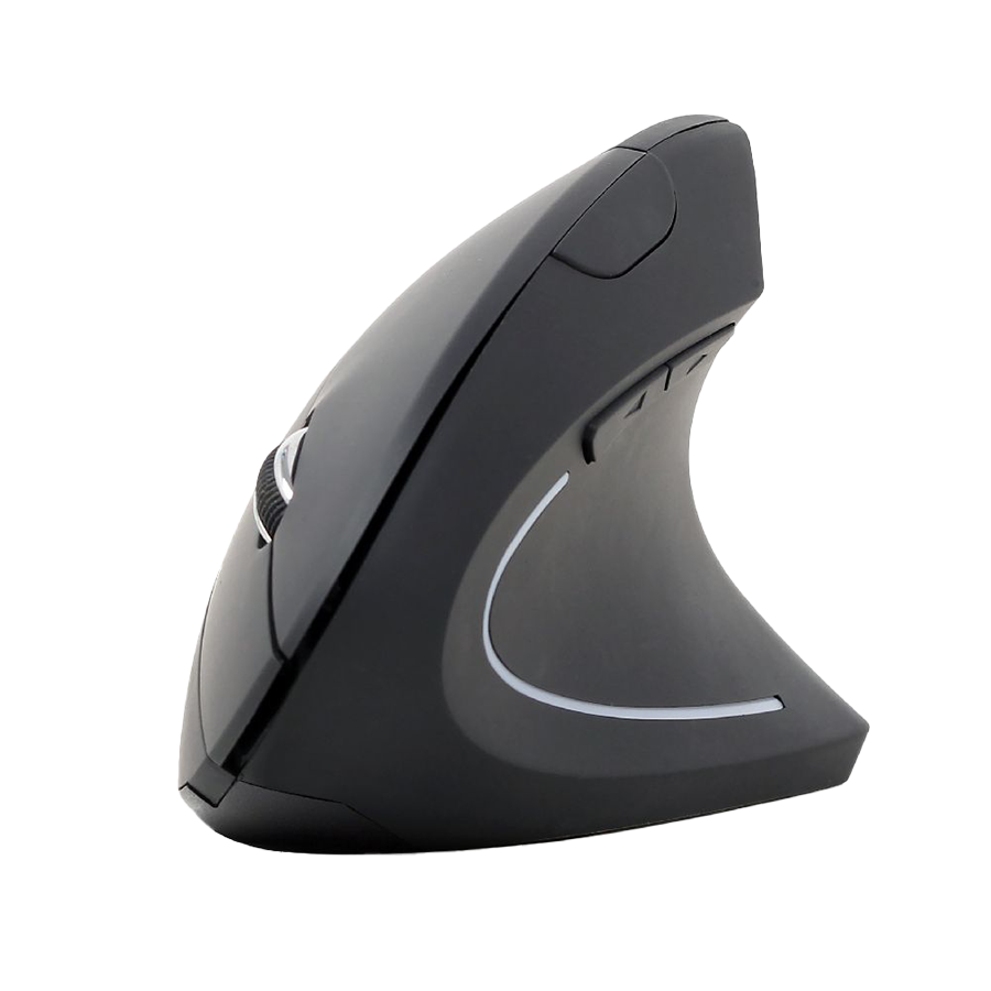 Miš GEMBIRD MUSW-ERGO-01, 6-button wireless optical mouse, black, 800-1200-1600 DPI, MUSW-ERGO-01