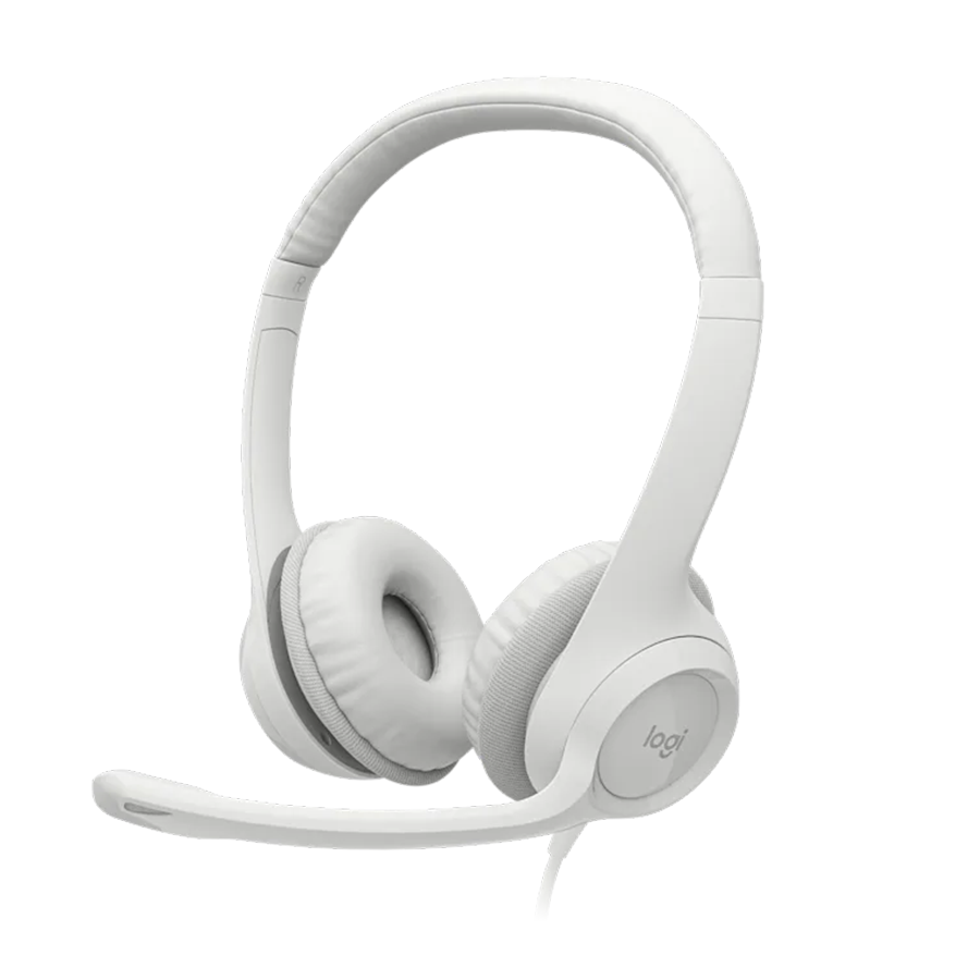 Slušalice sa mikrofonom, Logitech H390, USB, Noise-canceling Rotating microphone, Off-White, 981-001286
