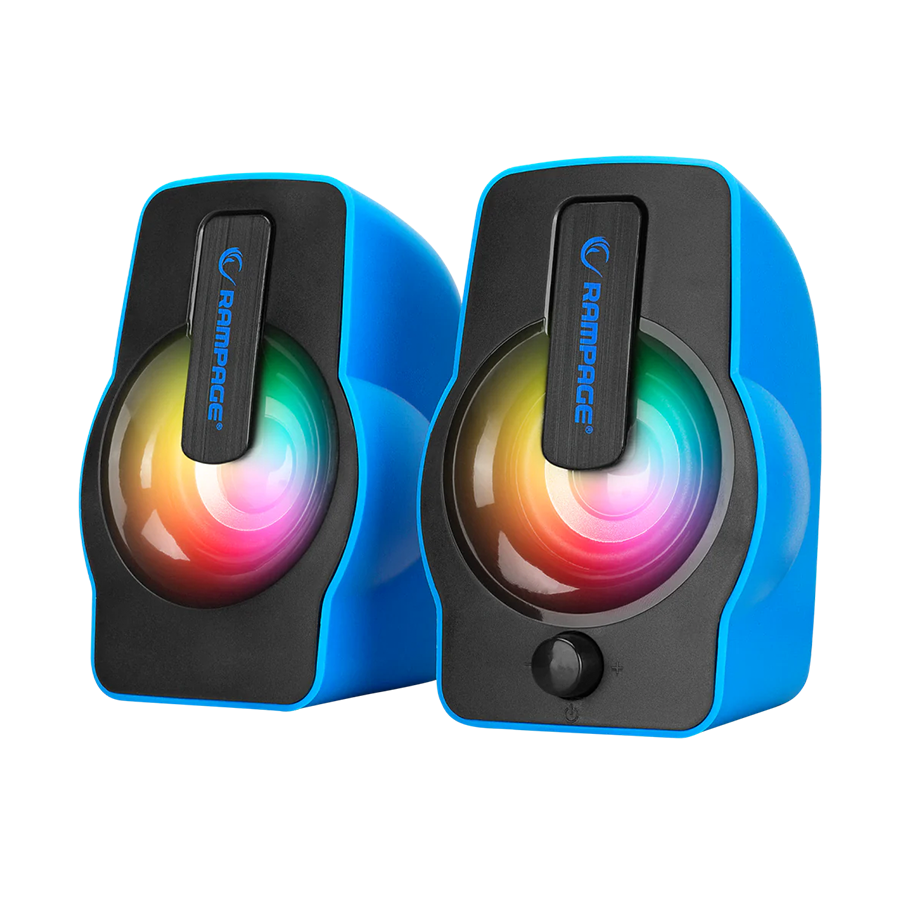 Zvučnici 2.0 gaming RAMPAGE RMS-G7 FALSETTO, 6W, RGB LED blue, 3,5mm + USB napajanje - Image 3