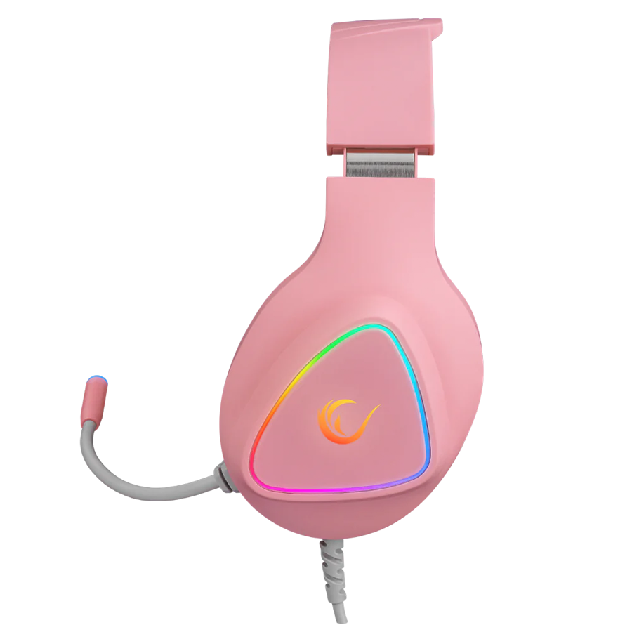 Slušalice sa mikrofonom gaming RAMPAGE M7 MONCHER pink, RGB LED, USB 7.1 - Image 3