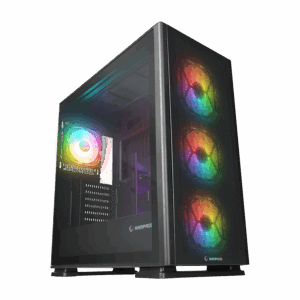 Kućište gaming RAMPAGE VANGUARD V2 Black Mesh Easy Tempered Glass Vertical VGA Holder 4*RGB Fan Hub E-ATX Big-T, 39846