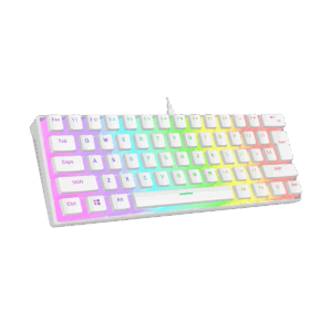 Tastatura gaming RAMPAGE RADIANT K11 white, red switch, Type-C, RGB, US Layout, pudding keycaps, 38969