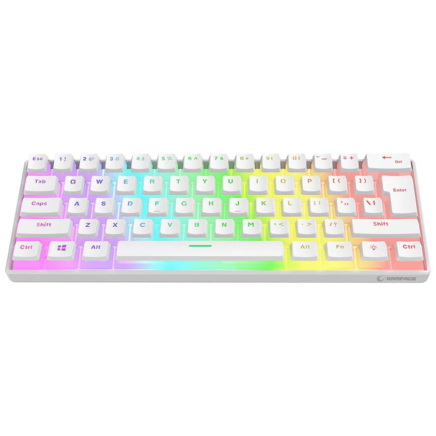 Tastatura gaming RAMPAGE RADIANT K11 white, red switch, Type-C, RGB, US Layout, pudding keycaps, 38969 - Image 4