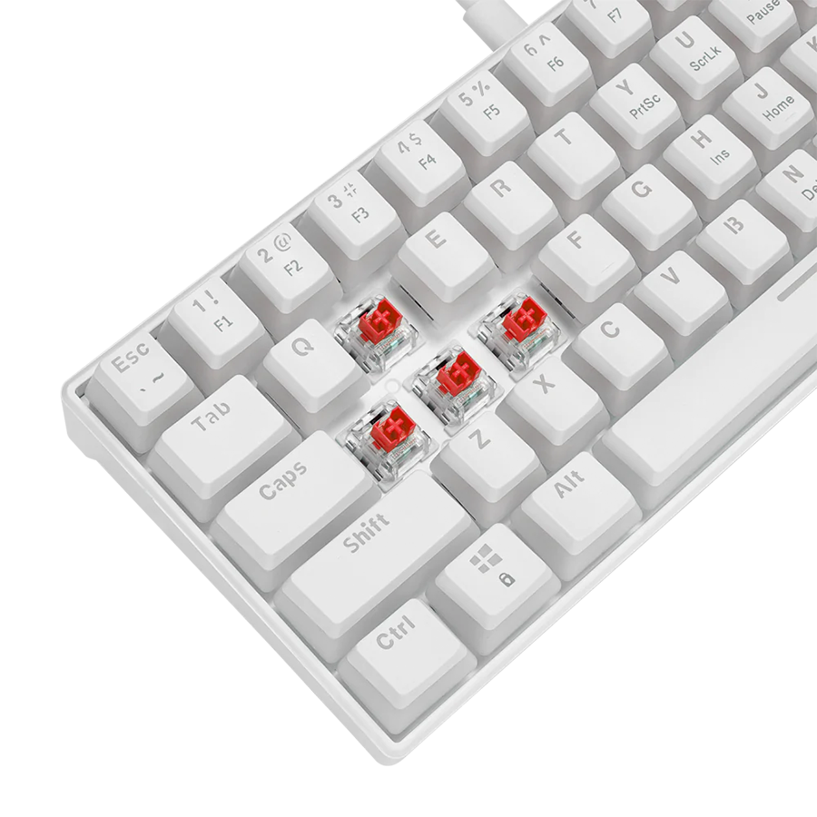 Tastatura gaming RAMPAGE RADIANT K11 white, red switch, Type-C, RGB, US Layout, pudding keycaps, 38969 - Image 7