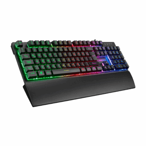 Tastatura gaming RAMPAGE KB-RX77 RUNNER Black USB Rainbow Illuminated US/ENGLISH LAYOUT Wrist Support, 39909
