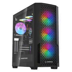 Kućište gaming RAMPAGE SHELOB Mesh, Tempered Glass, 4*ARGB Infinity Fan, Hub, E-ATX, Mid-T, 39991