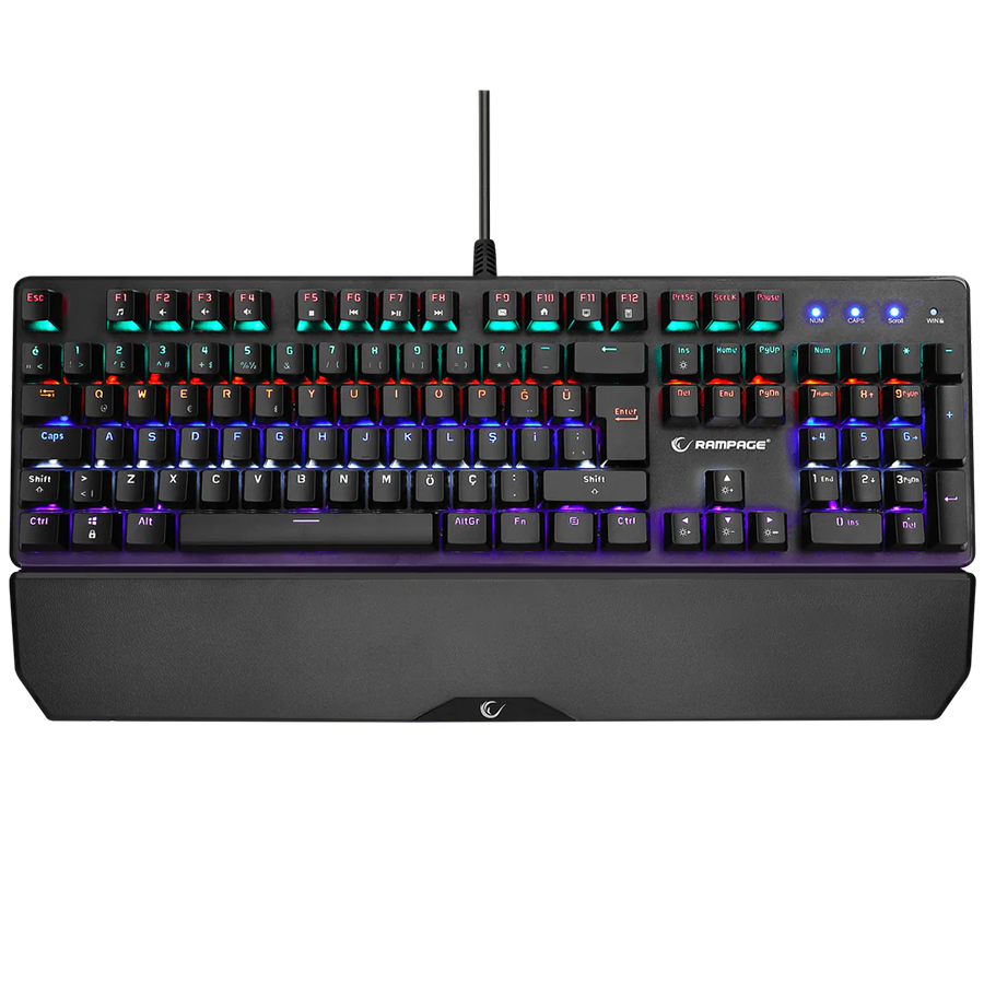 Tastatura gaming RAMPAGE KB-R86 UMBRA Black USB Rainbow Backlit Blue Switch US Layout Mechanical, 40384 - Image 2