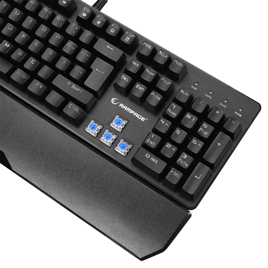 Tastatura gaming RAMPAGE KB-R86 UMBRA Black USB Rainbow Backlit Blue Switch US Layout Mechanical, 40384 - Image 6