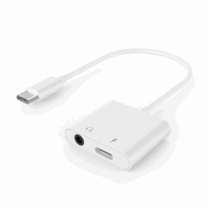 Audio adapter GEMBIRD A-CM-3.5FP-01, USB type-C plug to stereo 3.5 mm + Type-C power, white
