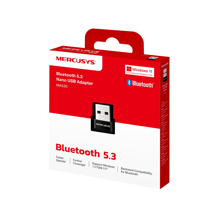 USB Bluetooth dongle Mercusys MA530 Bluetooth 5.3 Nano USB Adapter, Bluetooth 5.3, Nano-Size, USB 2.0, Supported operating systems include Win 11/10/8 - Image 3