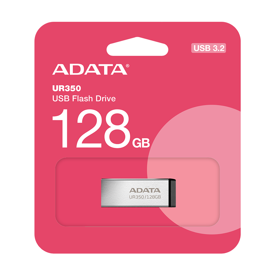 USB Memory stick Adata UFD 128GB, USB 3.2, Up to 100MB/s3 UR350-128G-RSR/BK Metal sa crnim rubom - Image 3