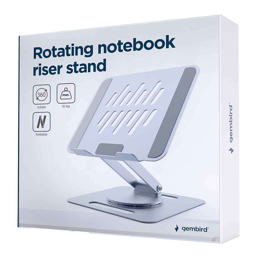 Postolje za notebook riser stand preklopivi rotirajuci, silver GEMBIRD, NBS-DR1-01 - Image 4
