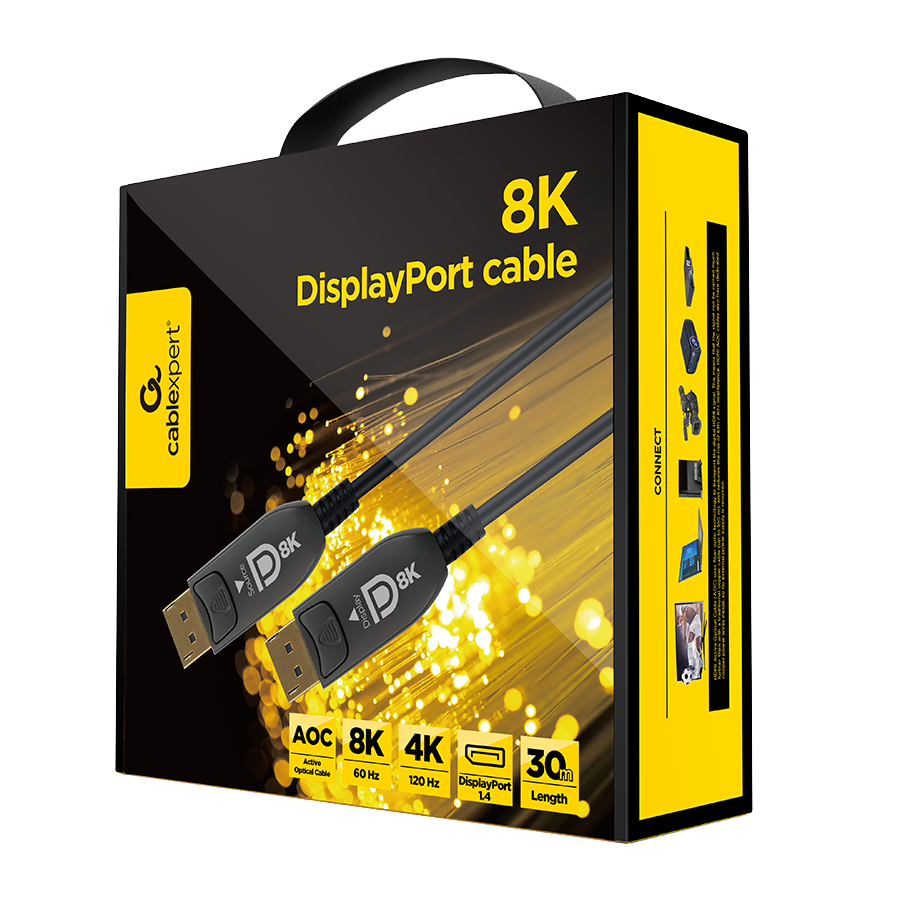 DisplayPort kabal 30m GEMBIRD, muški DisplayPort na muški DisplayPort Active Optical (AOC) 8K AOC Premium Series, CC-DP8K-AOC-30M - Image 3