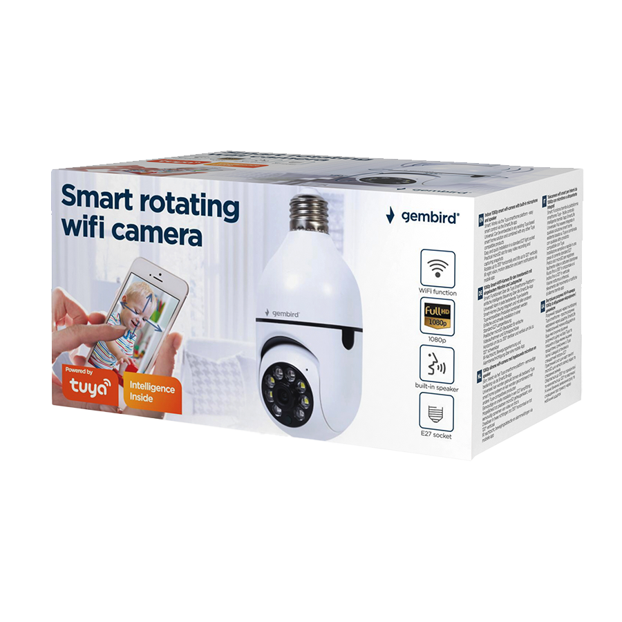 IP kamera GEMBIRD Smart rotating wifi camera, spajanje na sijalično grlo, E27, 1080p, TSL-CAM-WRHD-01 - Image 8