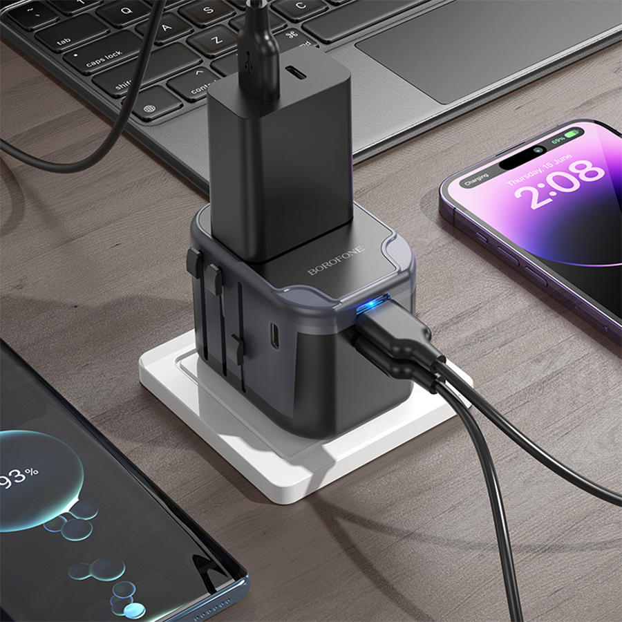 Univerzalni strujni adapter i USB punjač BOROFONE BAC12 Leader 3-port(1C2A), European EU/British UK/US US/Australian AUS - Image 7
