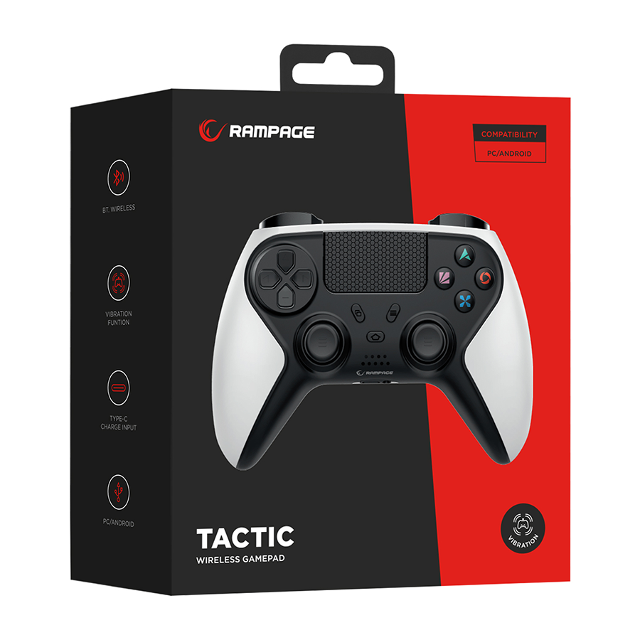 Game Pad gaming RAMPAGE Snopy Tactic White Bluetooth Dual Vibration PS4 Gamepad Joypad, 40929 - Image 7