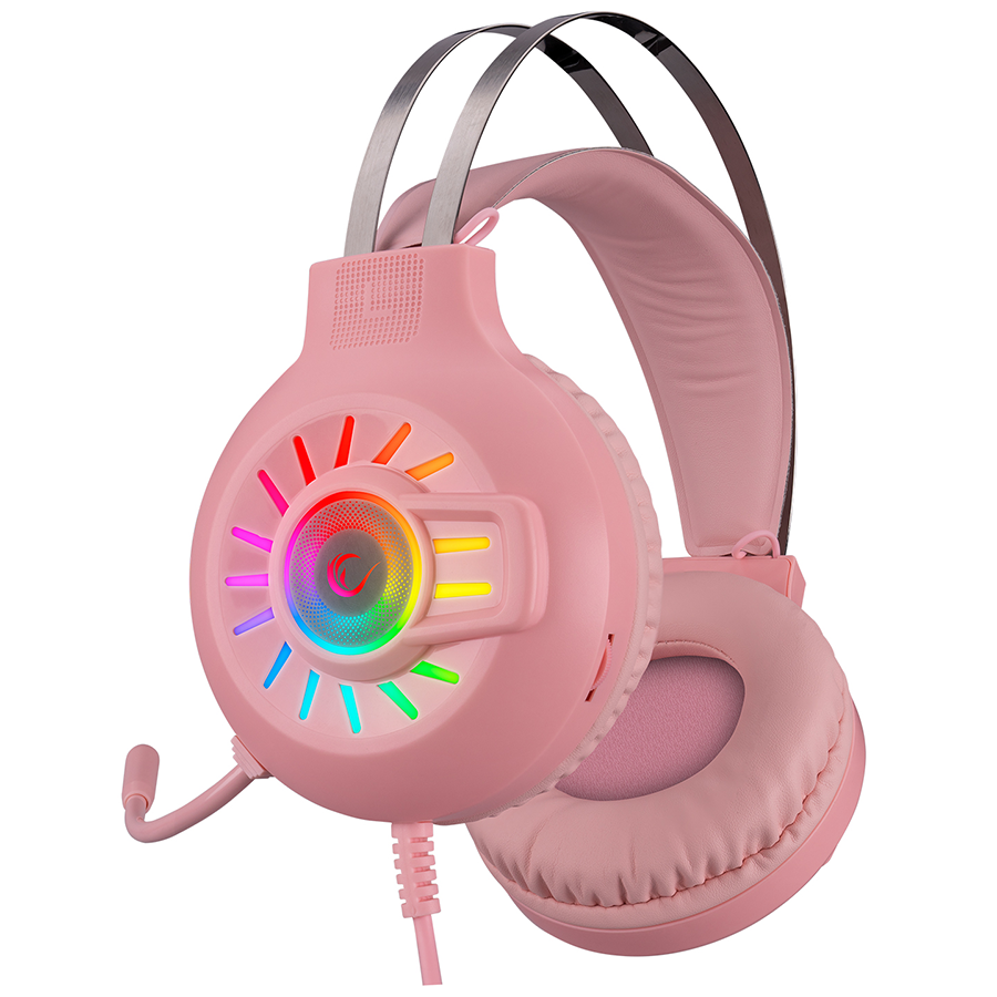 Slušalice sa mikrofonom gaming RAMPAGE RM-K44 ZENGIBAR Pink 7.1 Surround RGB Light Effect, 36019 - Image 2