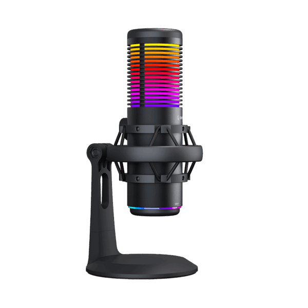 Mikrofon gaming RAMPAGE Bemol RGB Black Microphone with Shock Mount and Pop Filter for Gaming, Streaming, Podcasts, 41147