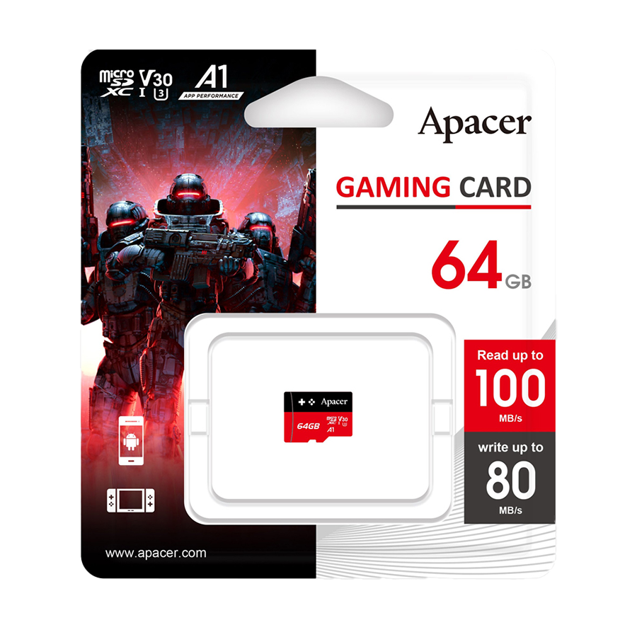 Micro SD card Apacer Gaming microSDXC 64GB AP64GMCSX10U7-RAGC - Image 2