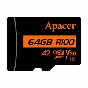 Micro SD card Apacer microSDXC 64GB AP64GMCSX10U8-R Read/Write Speed (Up to) 85 MB/s