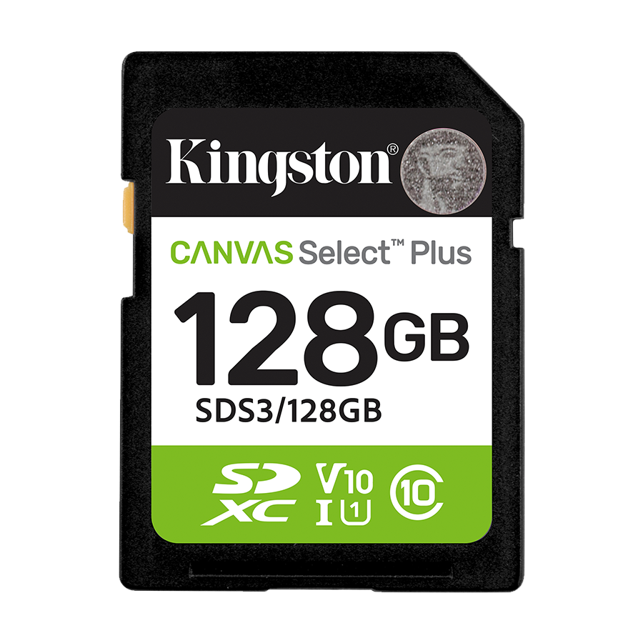 Micro SD card Kingston 128 GB SDCS3/128GB Class10 Canvas Select Plus SD adapter;100MBs Read,Class 10 UHS-I