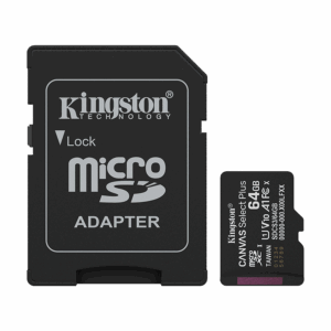 Micro SD card Kingston 64 GB SDCS3/64GB  Class10 Canvas Select Plus SD adapter;100MBs Read,Class 10 UHS-I