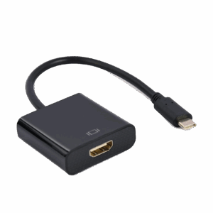 USB adapter Type-C to HDMI adapter 4K@30Hz, 15 cm, black, GEMBIRD, A-CM-HDMIF-03